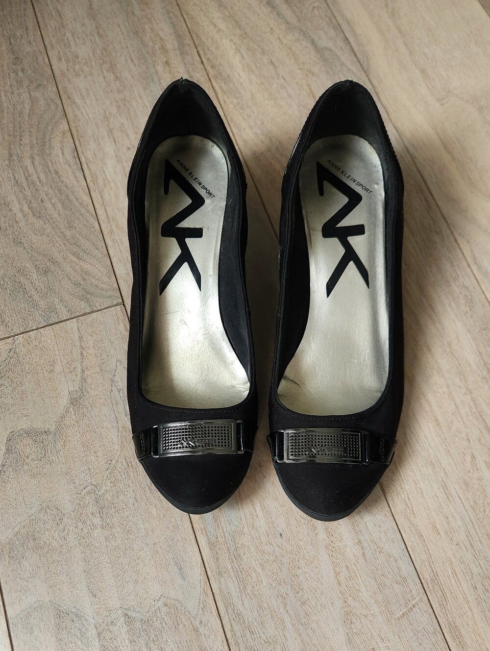 Anne Klein Sport Wedge Heels with Metallic Buckle